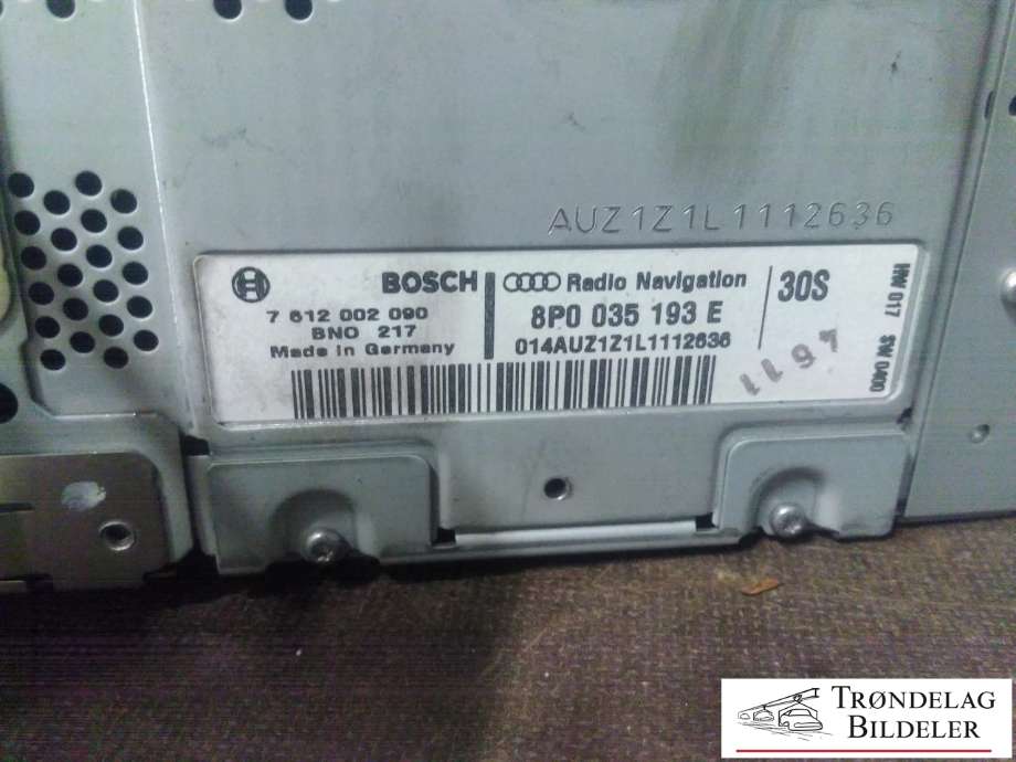 Bilstereo til Audi A3 2009-2012 (Type II, Fase 2)  (8P0 035 193 E|)