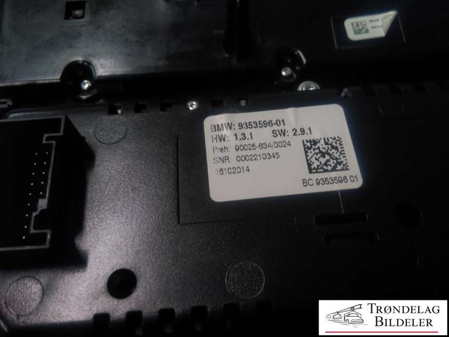 Varmeapparat betjening til BMW 5-Serie 2010-2017 (F10/F11) (F10/F11) (9353596-01|90025-634|)