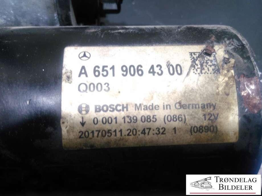 Starter diesel til Mercedes Vito 2014-->> (W447) (W447) (BOSCH|A6519064300|A651906430080|0001139085(086)|A651906430081|0986024590|A6519062300|A651906230080|A6519062400|A651906240080|A6519062800|A651906280080|LRS02522|A6519061200|0001149400|)