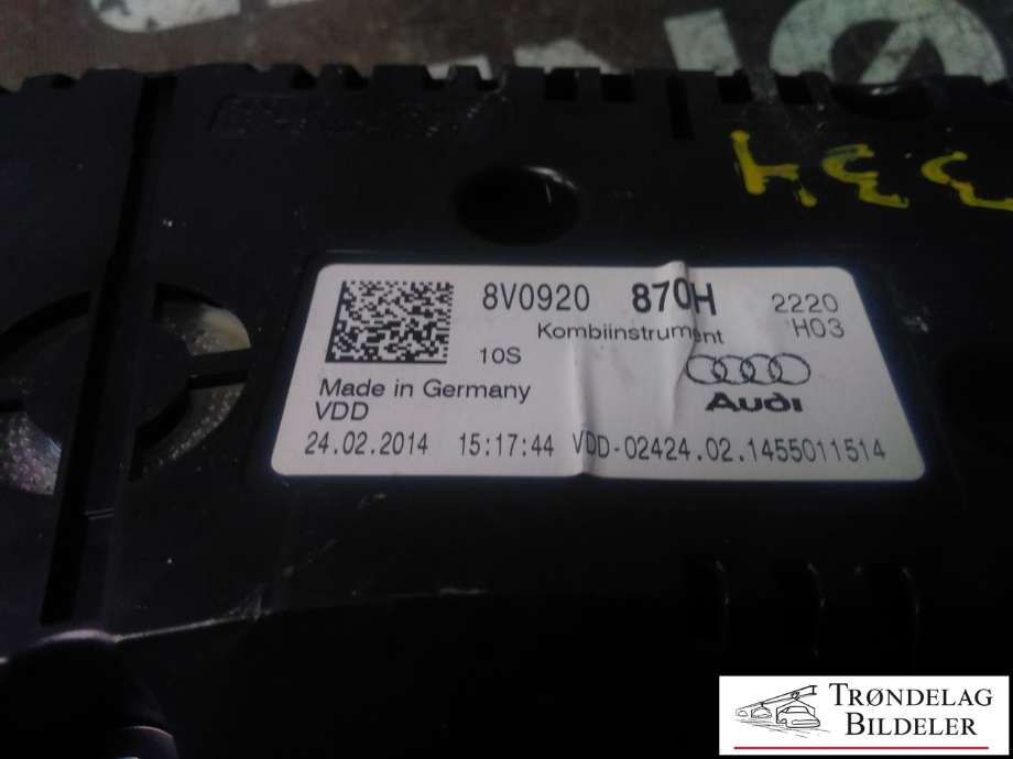 Instrumentpanel til Audi A3 2012-2016 (Type III, Fase 1)  (8V0 920 870 H|)