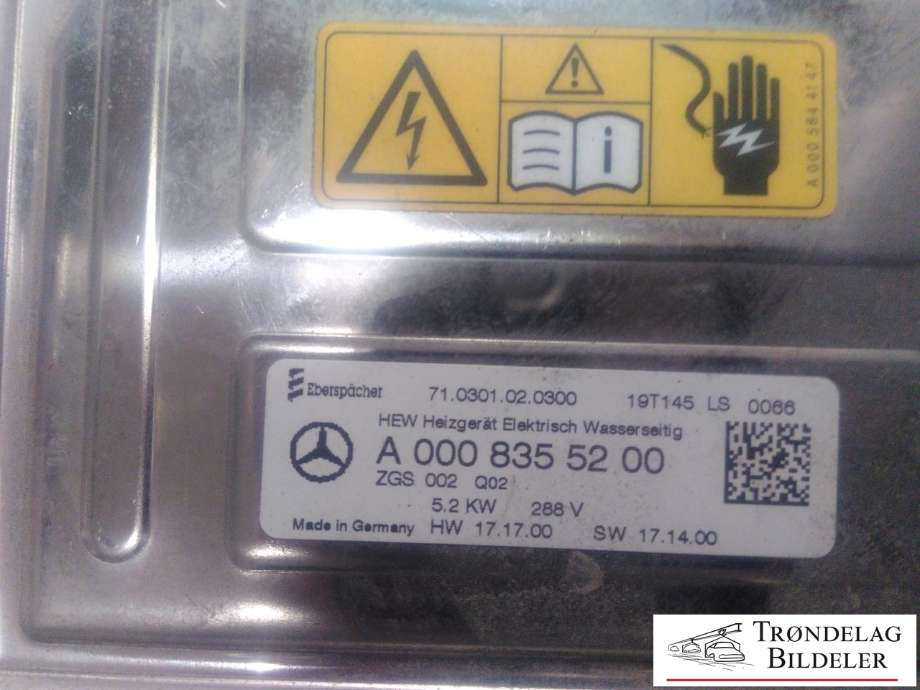 Motorvarmer elektrisk til Mercedes EQC 2019-->> (A0008355200|)