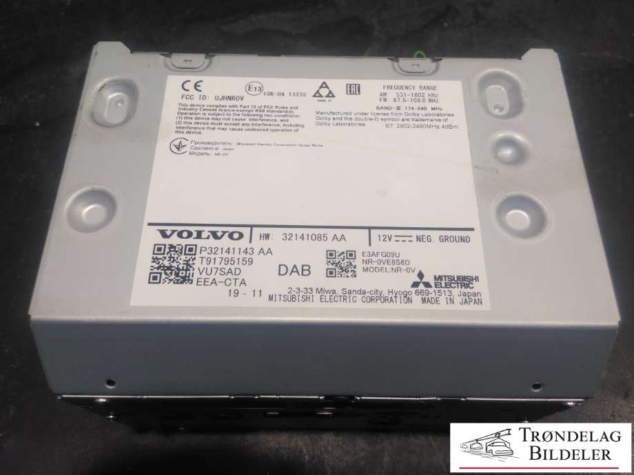 Bilstereo navigasjon til Volvo V60 / V60 CC, 2018-->> (Type II)  (P32141143AA 36010478)