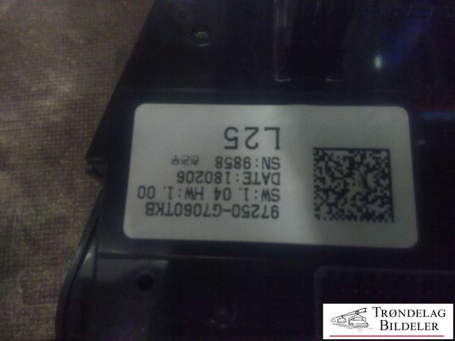 Varmeapparat betjening til Hyundai Ioniq Electric 2016-2019 (Fase 1)  (97250G7060TKB|)