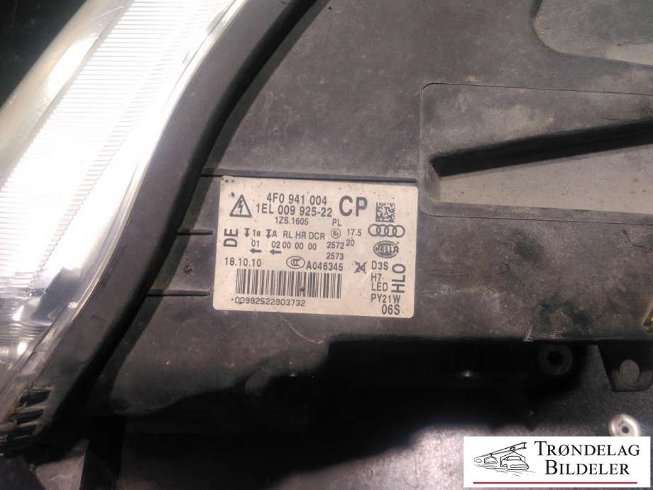 Frontlykt høyre xenon til Audi A6 2008-2011 (Type III, Fase 2) (C6) (C6) (1EL00992522|)
