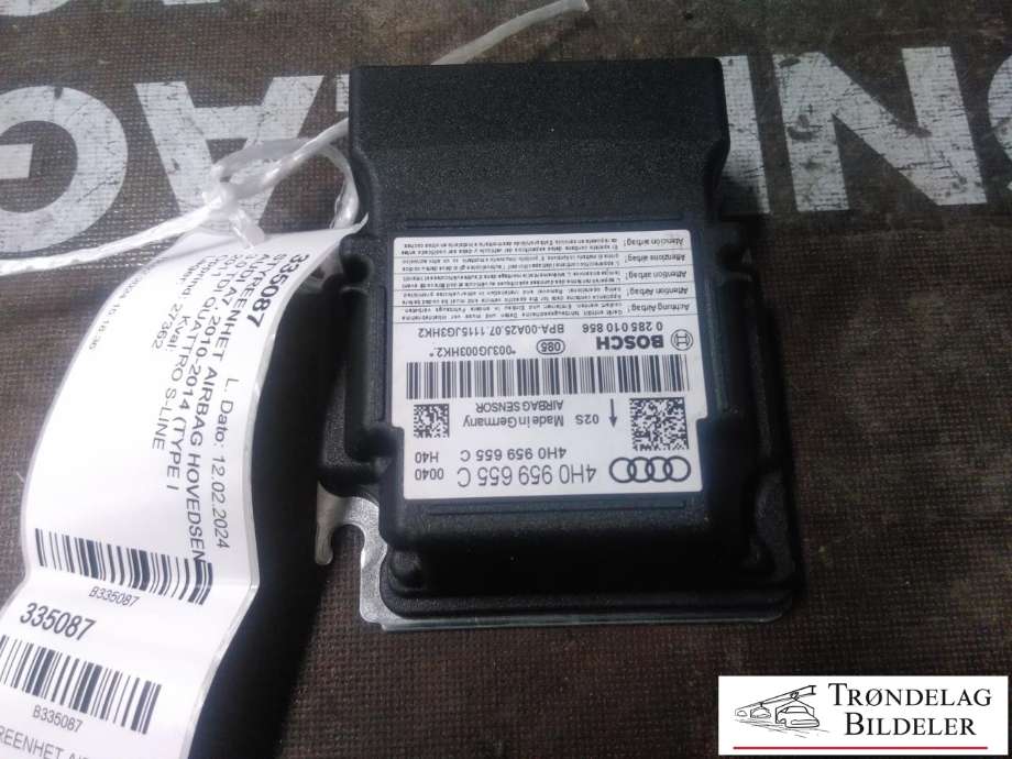 Styreenhet airbag hovedsensor til Audi A7 2010-2014 (Type I, Fase 1)  (4H0959655C|)