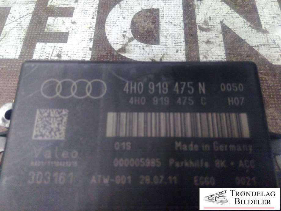 Styreenhet parkering til Audi A7 2010-2014 (Type I, Fase 1)  (4H0919475N 4H0919475Q|)