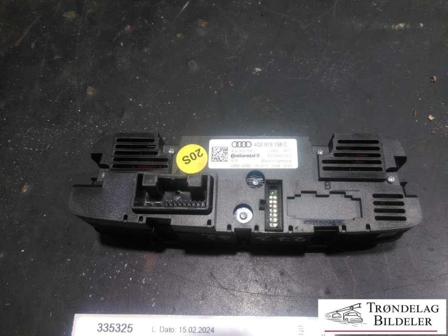 Varmeapparat betjening bak til Audi A7 2010-2014 (Type I, Fase 1) (CONTINENTAL|4G0 919 158 C|)
