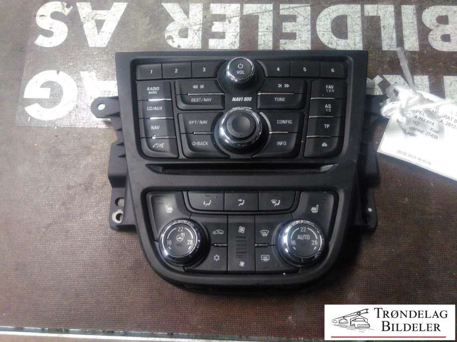 Varmeapparat betjening til Opel Mokka 2012-2016 (Type I, Fase 1) (95052530|20765760|)