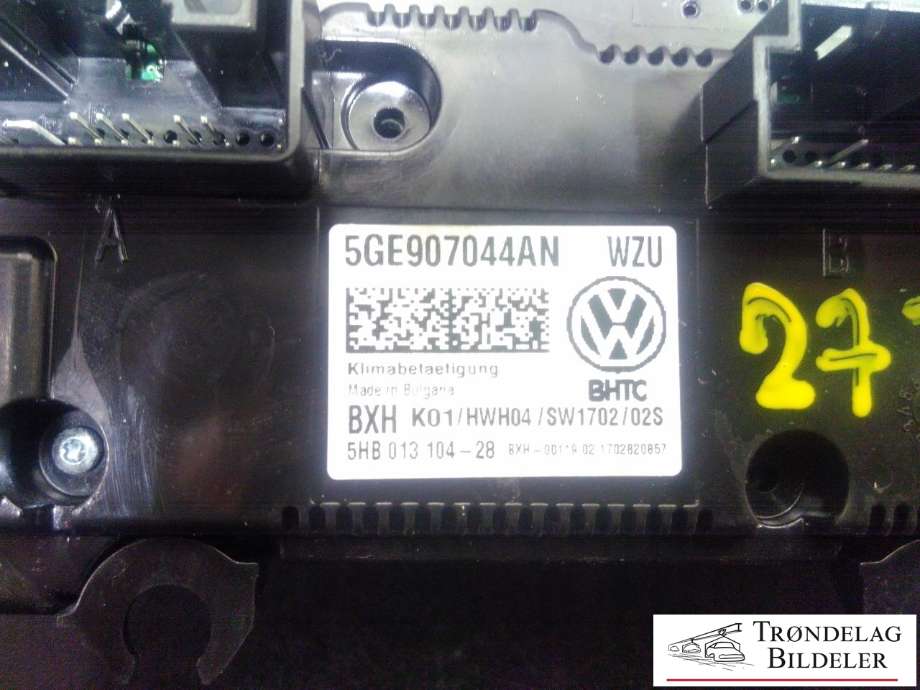 Varmeapparat betjening til VW Golf VII 2017-2020 (Fase 2)  (5GE907044AN|)
