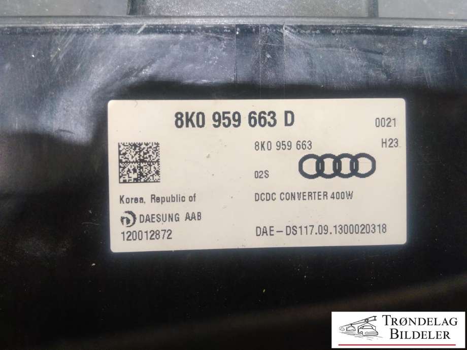 Styreenhet batteri til Audi A6, Allroad 2012-2014 (Type III, Fase 1) (C7) (C7) (8K0 959 663 D|)