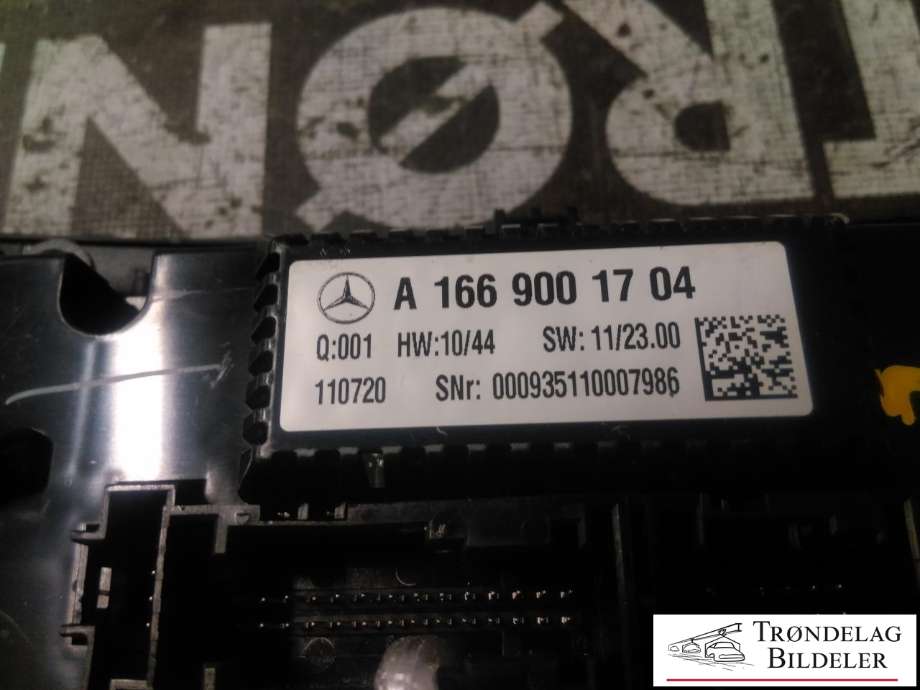 Varmeapparat betjening til Mercedes ML 2011-2015 (Fase 1) (W166) (W166) (A 166 900 17 04|)