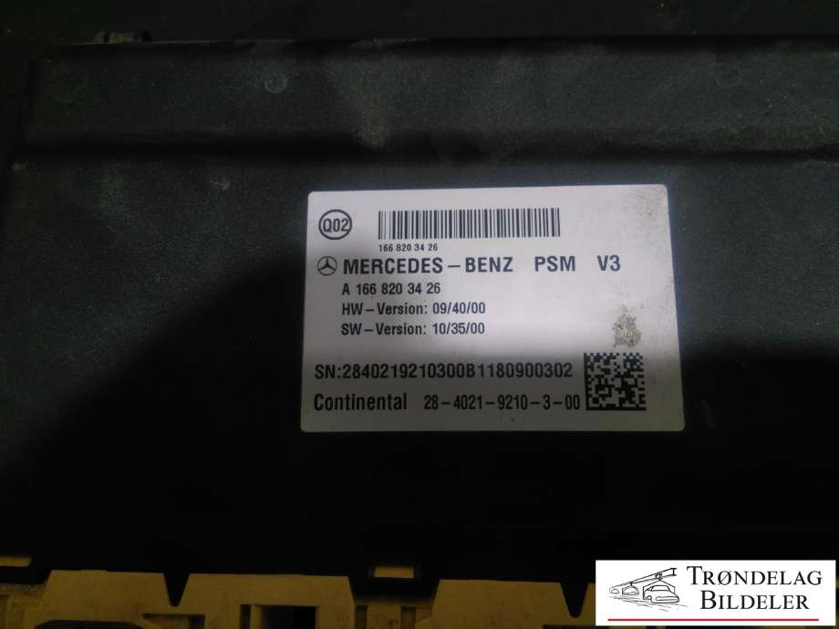 Styreenhet sete til Mercedes ML 2011-2015 (Fase 1) (W166) (W166) (A 166 820 34 26|)