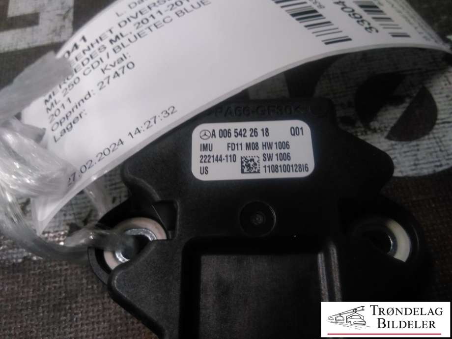 Styreenhet diverse til Mercedes ML 2011-2015 (Fase 1) (W166) (W166) (A 006 542 26 18|)