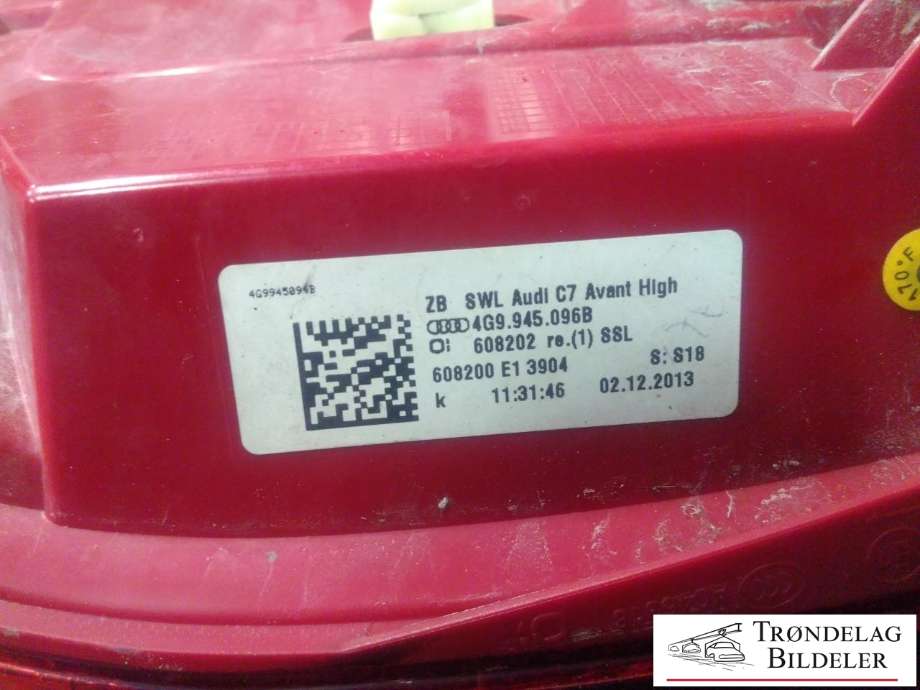 Baklykt høyre ytre til Audi A6, Allroad 2012-2014 (Type III, Fase 1) (C7) (C7) (4G9 945 096 B|)