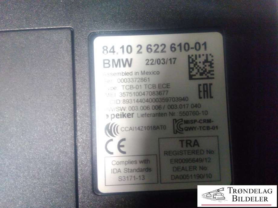 Styreenhet diverse til BMW i3 2013-2022  (8410262261001|)