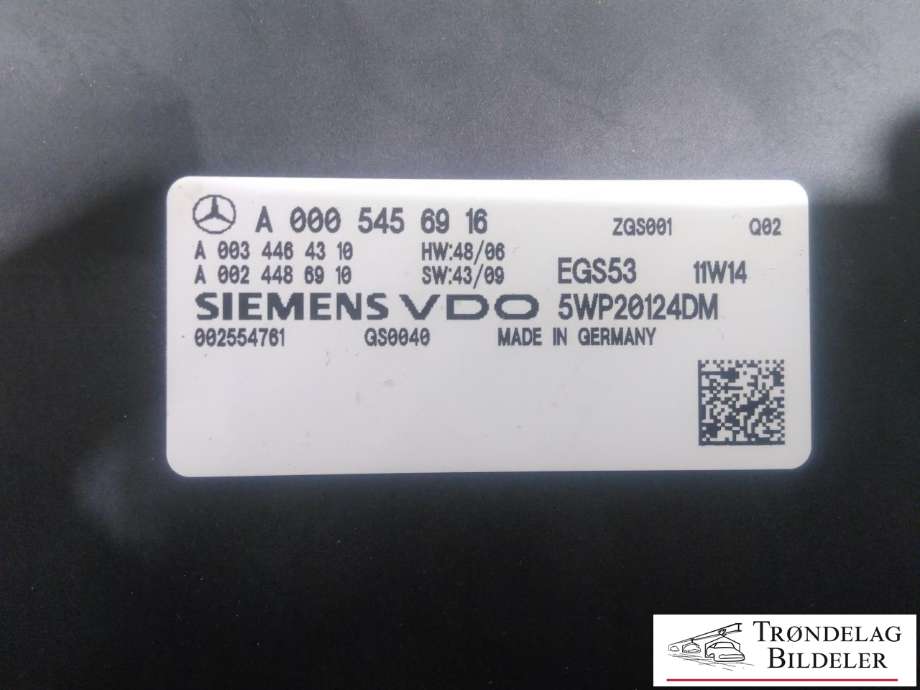 Styreenhet girkasse til Mercedes E-Klasse 2009-2013 (Fase 1) (W212) (W212) (A0005456916|)