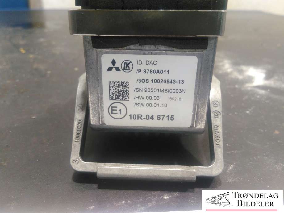 Sensor radar til Mitsubishi Outlander 2012-2015 (Type III, Fase 1)  (8780A011|10026843-13|)
