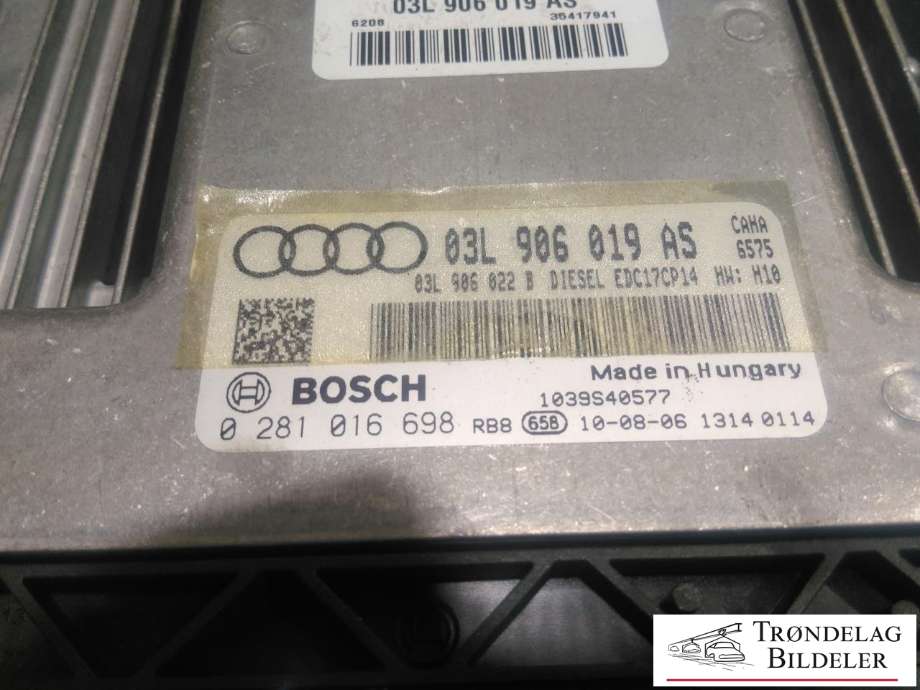 Styreenhet motor til Audi Q5 2008-2012 (Type I, Fase 1)  (BOSCH|03L 906 019 AS|0 281 016 698|)