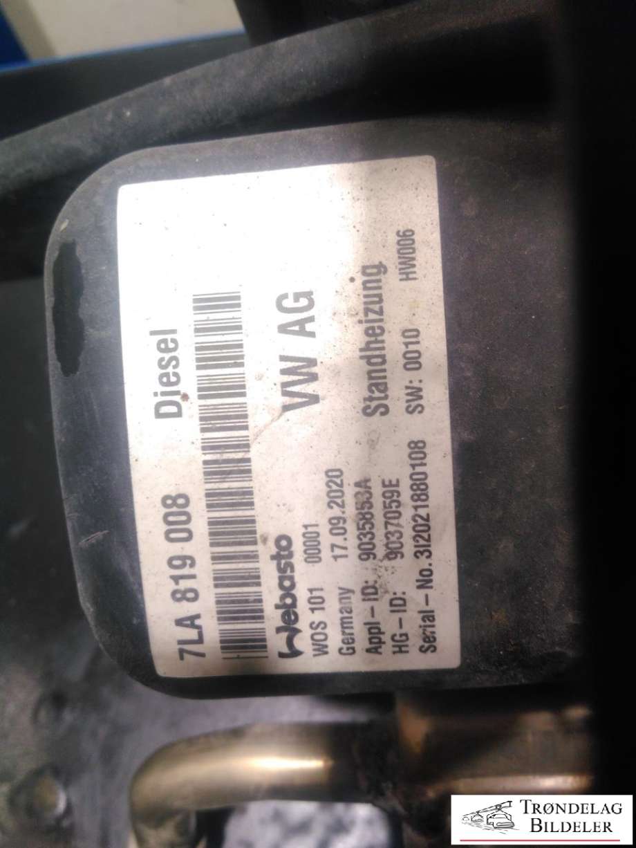 Dieselvarmer til VW Transporter / Caravelle 2019-->> (T6.1) (T6.1) (122R-000258|)