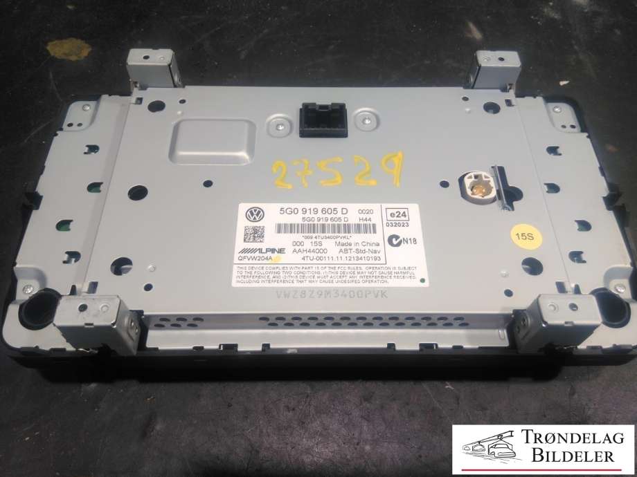 Bilstereo navigasjon skjerm til VW Golf VII 2012-2017 (Fase 1) (5G0 919 605 D|)