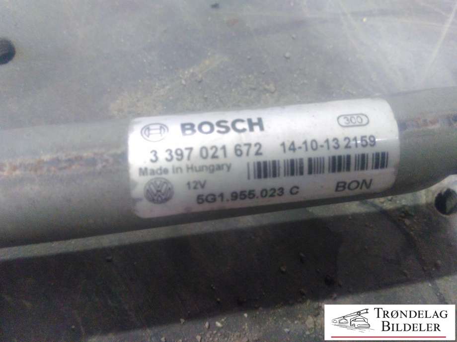 Viskermotor frontrute komplett m/overføring til VW e-Golf 2014-2017 (Fase 1)  (BOSCH|5G1955119A|1397220663|5G1955023C)