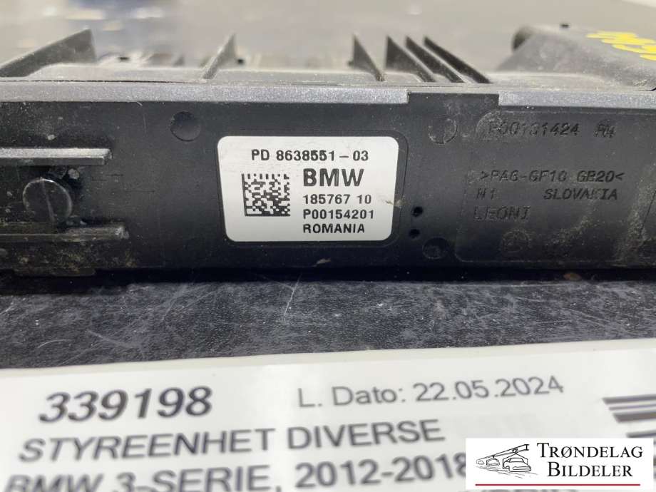 Styreenhet diverse til BMW 3-Serie 2012-2018 (F30/F31/F34) (F30/F31/F34) (PD 8638551-03|)