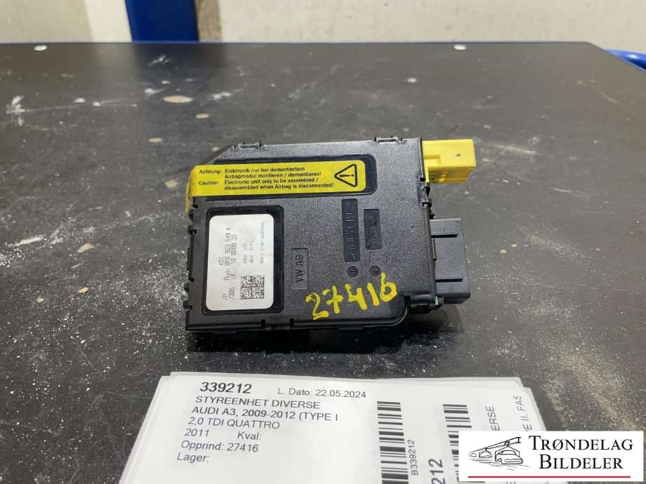 Styreenhet diverse til Audi A3 2009-2012 (Type II, Fase 2) (8P0 953 549 K|)