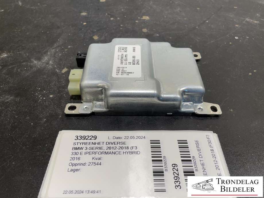 Styreenhet diverse til BMW 3-Serie 2012-2018 (F30/F31/F34) (F30/F31/F34) (6819838|)
