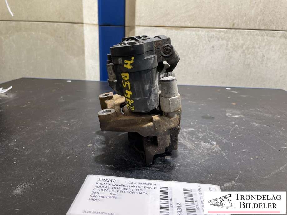 Bremsecaliper høyre bak, elektrisk til Audi A3 2016-2020 (Type III, Fase 2)  (8V0 615 424 D|8V0 615 425|8V0 615 425    SL7|272X10MM|)