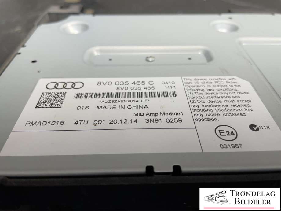 Bilstereo forsterker til Audi A3 2012-2016 (Type III, Fase 1) (8V0 035 465 C|)