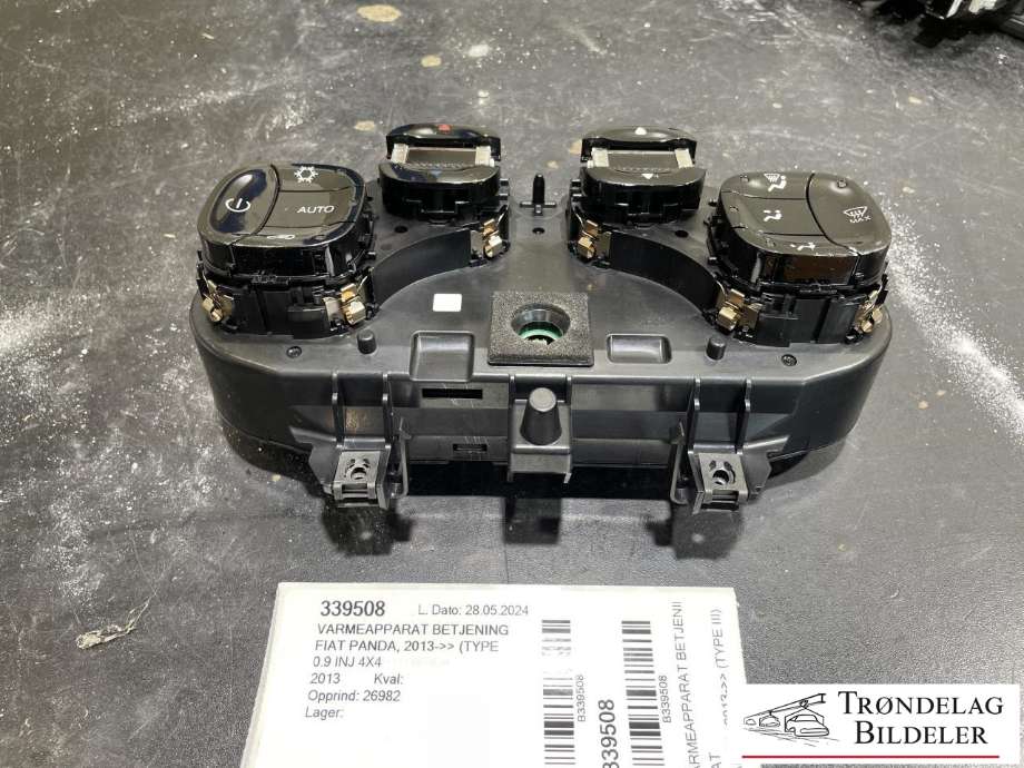 Varmeapparat betjening til Fiat Panda, 2013-->> (Type III)  (MX237000-3827)