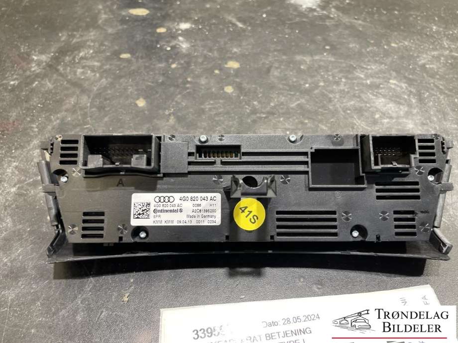 Varmeapparat betjening til Audi A6 2011-2014 (Type IV, Fase 1) (C7) (C7) (4G0 820 043 AC|)