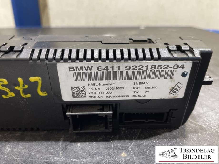 Varmeapparat betjening til BMW X1 2009-2015 (E84) (E84) (BMW|6411 9221852-04|)