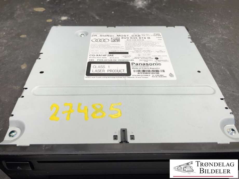 Bilstereo til Audi A3 2012-2016 (Type III, Fase 1)  (8V0 035 874 B|)