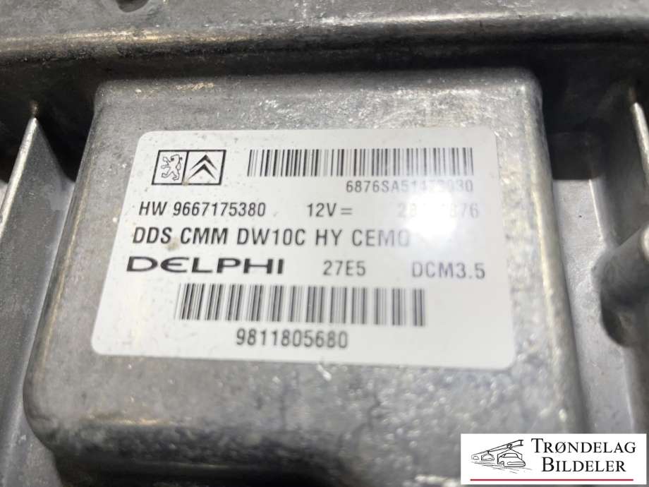Styreenhet motor til Peugeot 508 2014-2018 (Type I, Fase 2)  (DELPHI|HW 9667175380|)