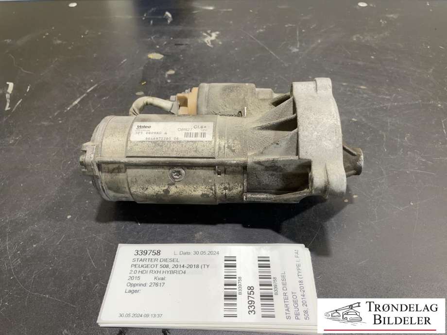 Starter diesel til Peugeot 508 2014-2018 (Type I, Fase 2) (96469972280 06|5F5 0809KG A|)