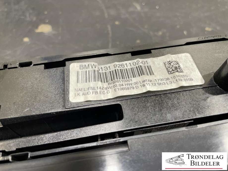 Varmeapparat betjening til BMW 3-Serie 2012-2018 (F30/F31/F34) (F30/F31/F34) (6131 6261102-01|)