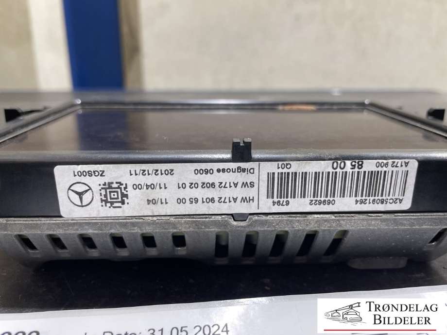 Bilstereo navigasjon skjerm til Mercedes ML 2011-2015 (Fase 1) (W166) (W166) (A 172 901 65 00|A1729008500|A1729003904)