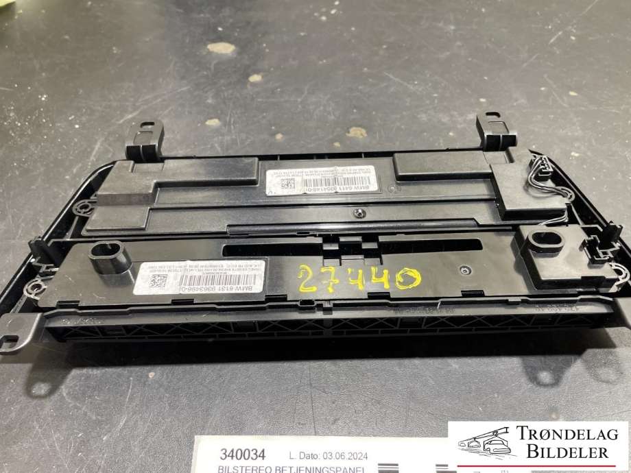 Bilstereo betjeningspanel til BMW 3-Serie 2012-2018 (F30/F31/F34) (F30/F31/F34) (6131 9363498-01|6411 9354146-01|)