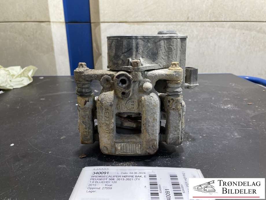 Bremsecaliper høyre bak, elektrisk til Peugeot 308 2013-2021 (Type II) (16 089 989 80|16 517 582 80|16 089 991 80|268X12MM|)