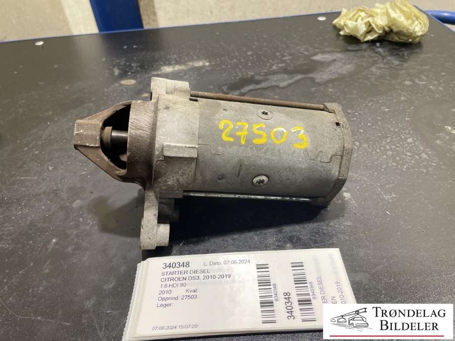 Starter diesel til Citroën DS3 2010-2019 (5802AE|1638116880|5802CE|5802AF|5802AG|9646694080|9662854180|31100-69K00|986023580|LRS02275|12417794971|12417805098|3640318|95525947|)