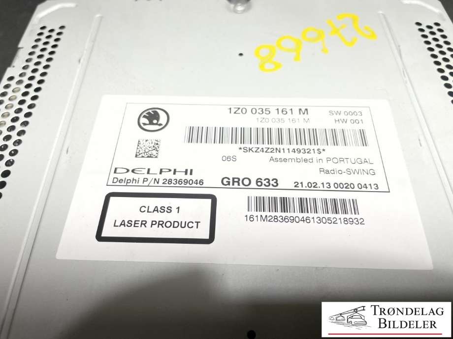 Bilstereo til Škoda Octavia 2009-2013 (Type II, Fase 2)  (1Z0 035 161 M|)