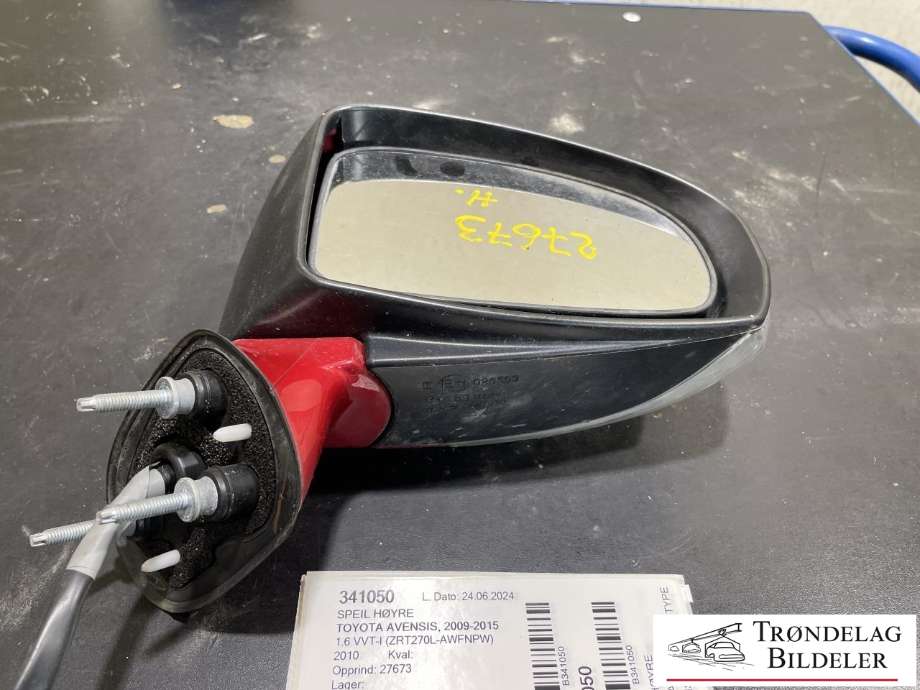 Speil høyre til Toyota Avensis, 2009-2015 (Type III, Fase 1)  (87908-05410-D0)