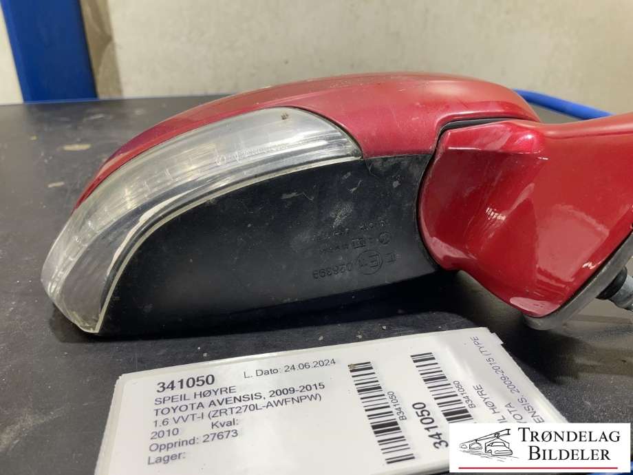 Speil høyre til Toyota Avensis 2009-2015 (Type III, Fase 1)  (87908-05410-D0|)