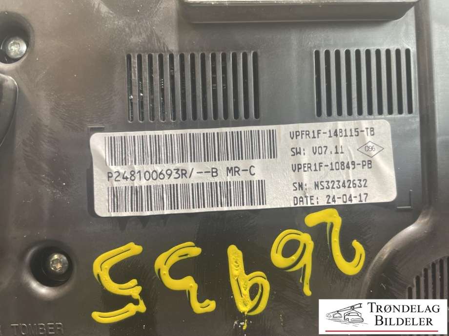 Instrumentpanel til Renault Megane 2016-->> Type IV  (VPFR1F-14B115-TB|)