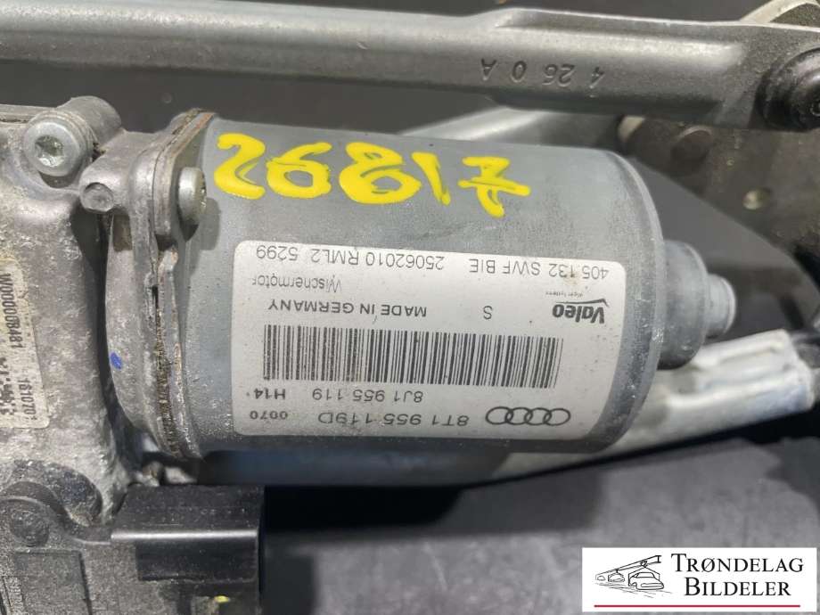 Viskermotor frontrute komplett m/overføring til Audi A5 2007-2016 (Type I) (8T1 955 023 E|)