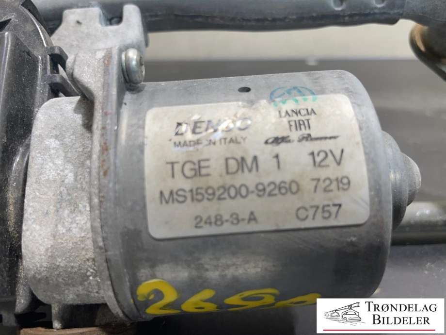 Viskermotor frontrute komplett m/overføring til Fiat Panda 2013-->> (Type III) (MS159200-9260|)