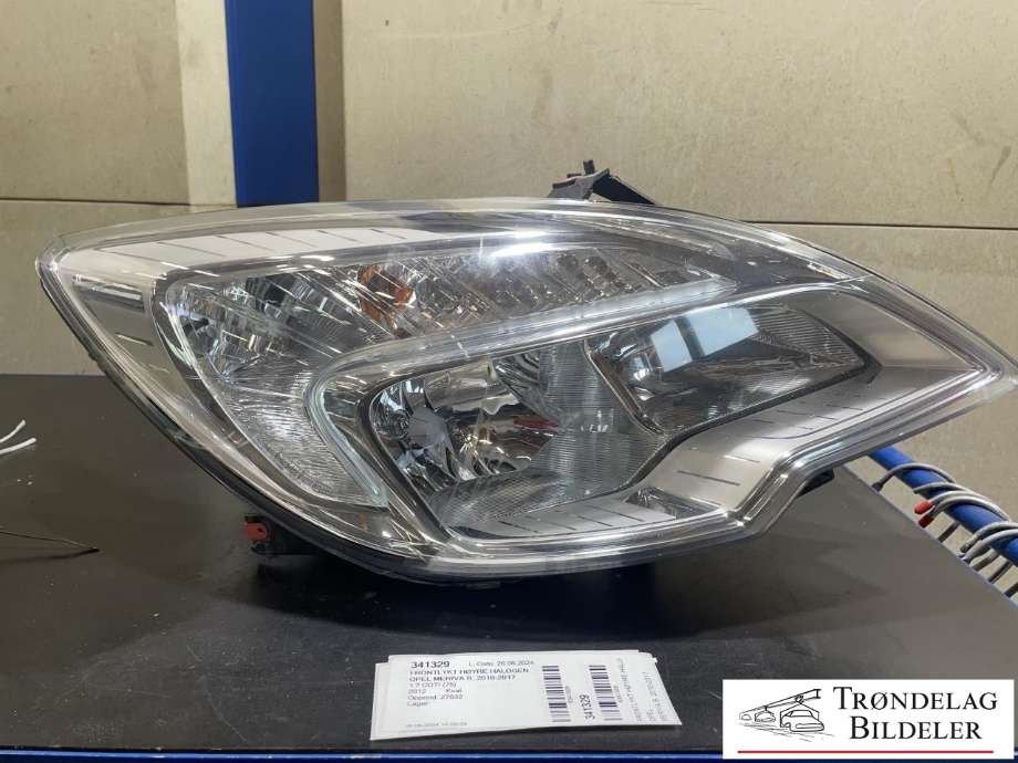 Frontlykt høyre halogen til Opel Meriva B, 2010-2017 (32153630)