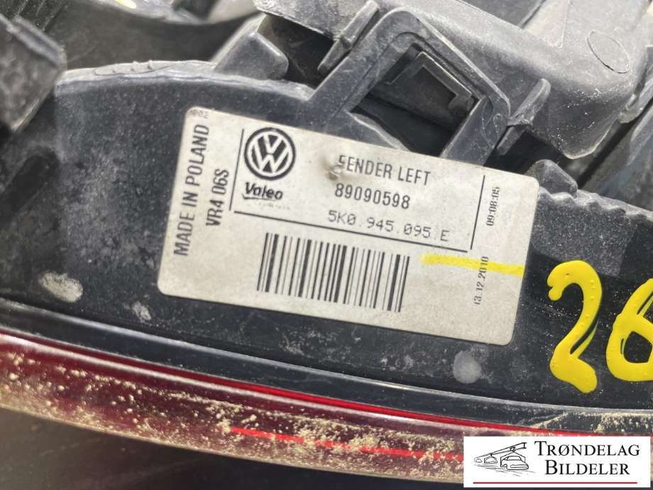 Baklykt venstre ytre til VW Golf VI 2008-2012 (89090598|5K0 945 095 E|)