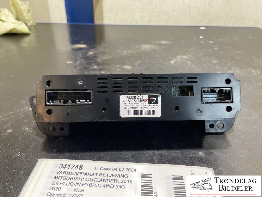 Varmeapparat betjening til Mitsubishi Outlander 2015-->> (Type III, Fase 2)  (7820B231|CAB502A050AA|)